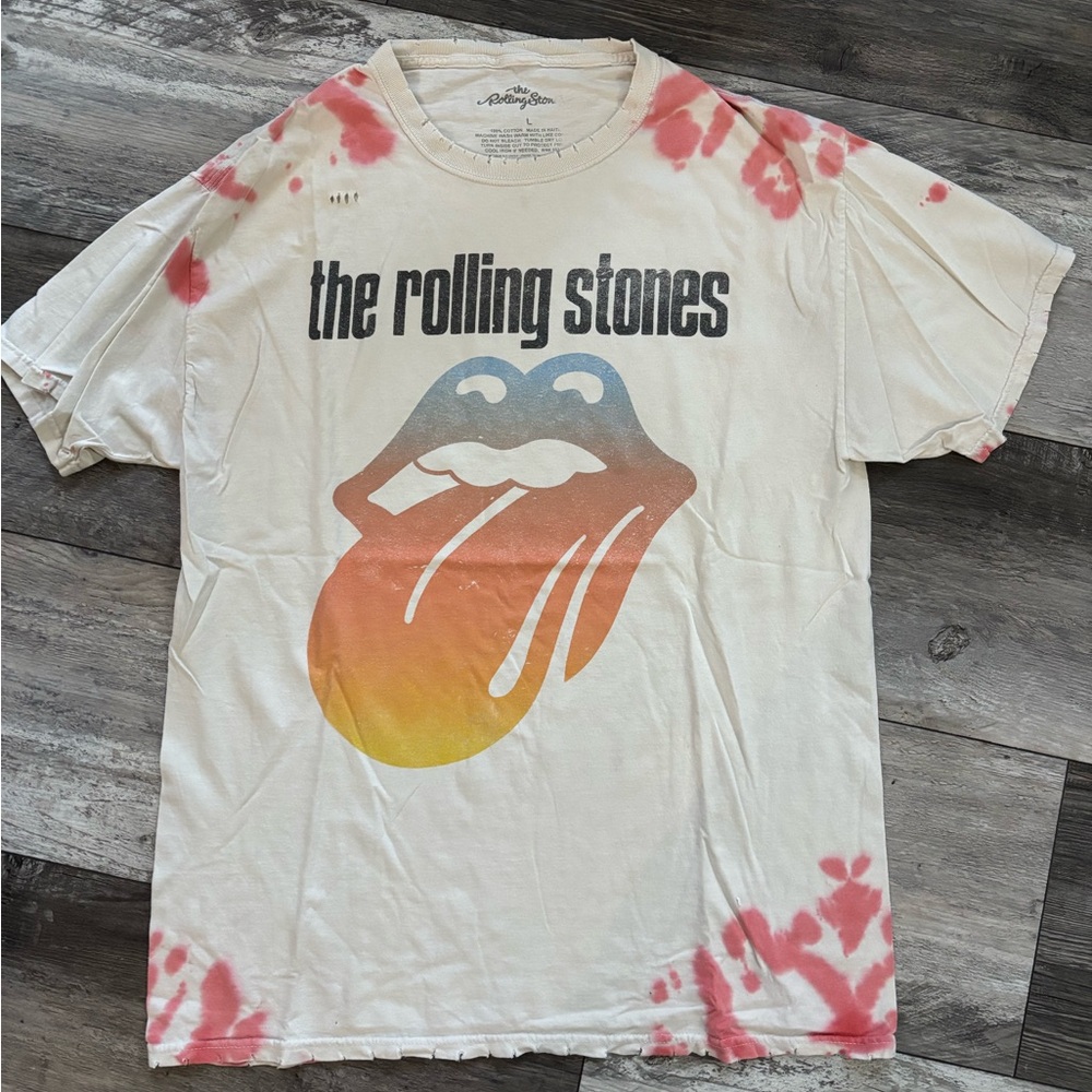 Urban Outfitters oversized Rolling Stones distressed tie dye t-shirt